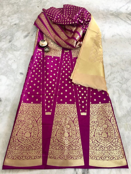 Banarasee Silk Kalidaar Lehenga - 028