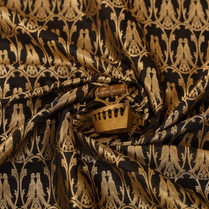 Katan Brocade Silk Fabric - Black