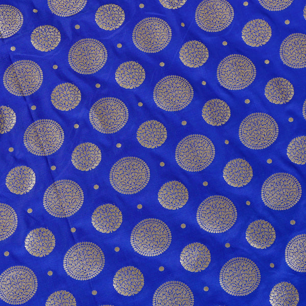 Katan Brocade Silk Fabric - Royal Blue