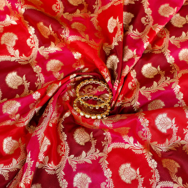 Katan Brocade Silk Fabric - Shaded