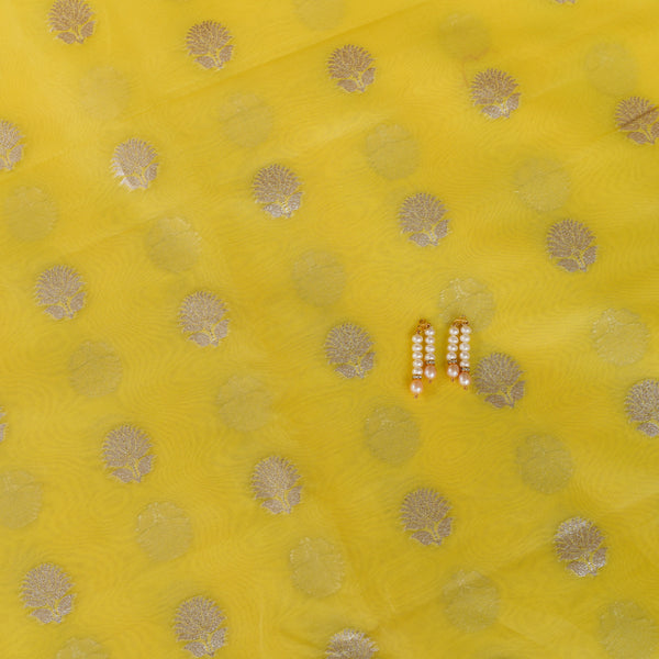Organza Silk Fabric - Lime Yellow