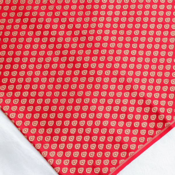 Katan Brocade Silk Fabric - Blood Red