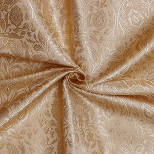 Katan Brocade Silk Fabric - Beige