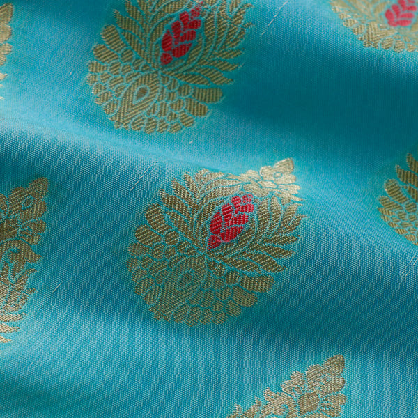 Katan Brocade Silk Fabric - Powder Blue