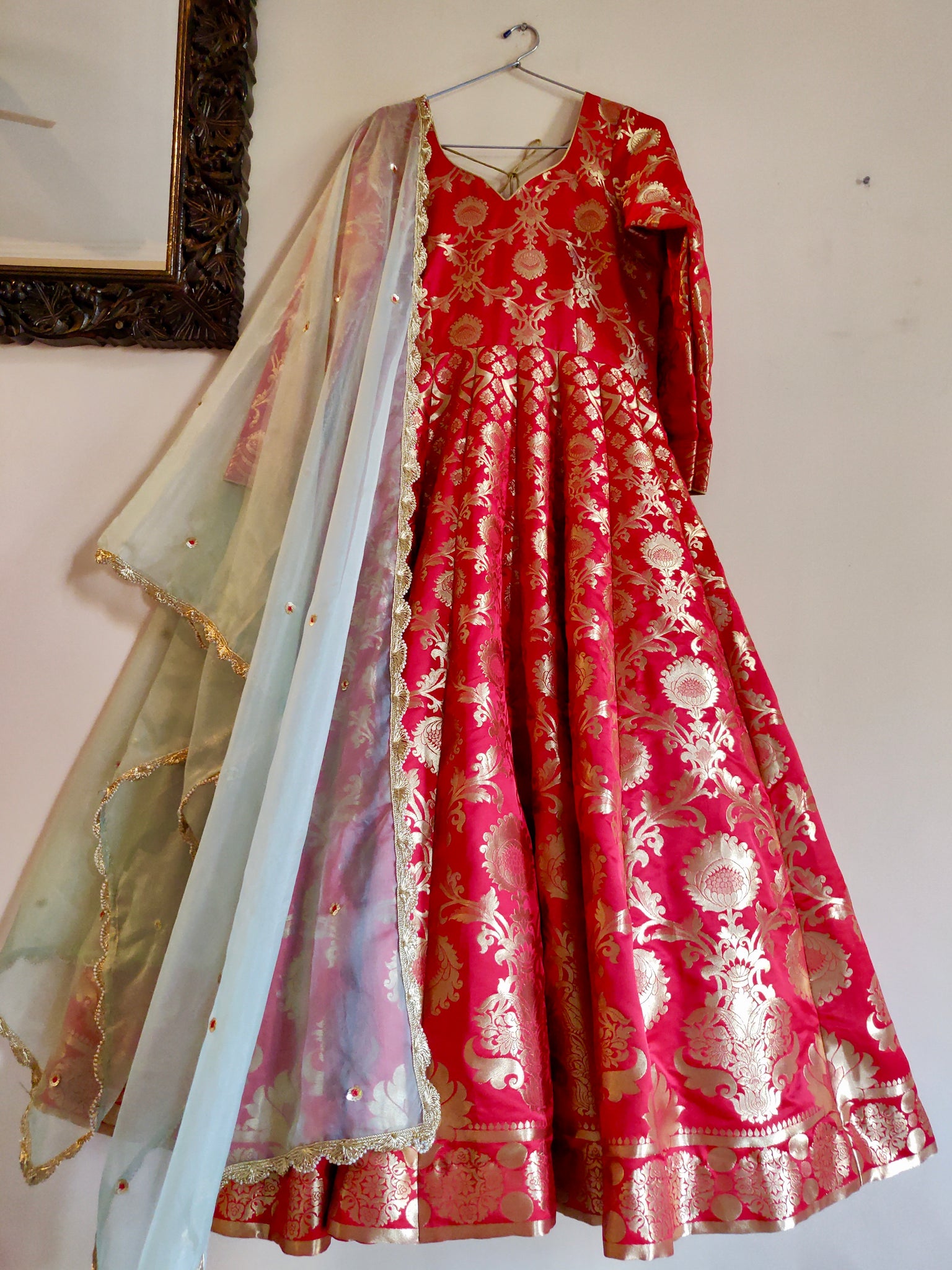 banaras anarkali dress designs Banarasee Silk Anarkali 012 Banaras Weaves Clothing