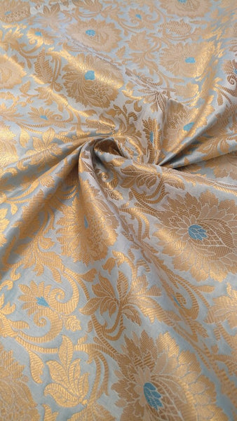 Banarasee Satin Brocade Silk Zari Fabric 02